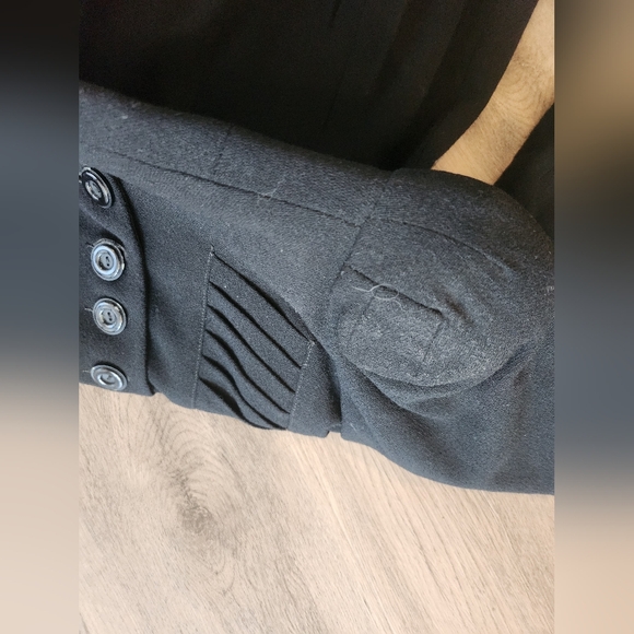 Vintage 1930s Union Made Princess Coat Black Wool Blend With Belt - Picture 11 of 13